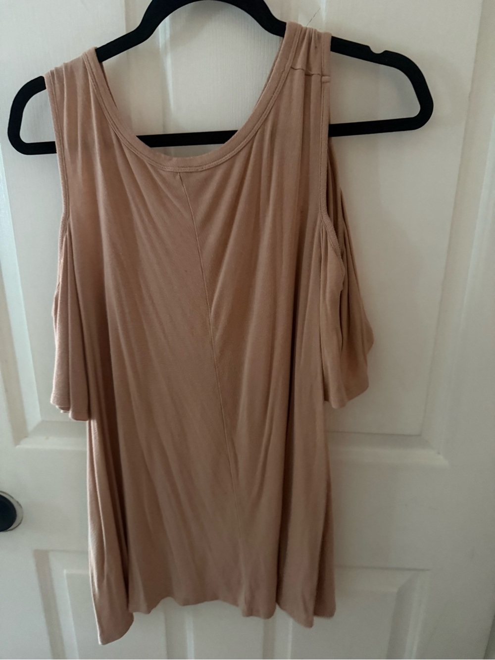 1.4.3. Story by Line Up Beige Asymmetrical Cold-Shoulder Top